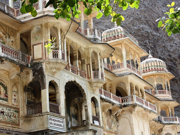 Galta-Ji, “il tempio delle scimmie”: in India la popolazione crede che i turisti siano attirati da questo luogo abbandonato solo per la colonia di scimmie, quindi non si prendono cura del palazzo.