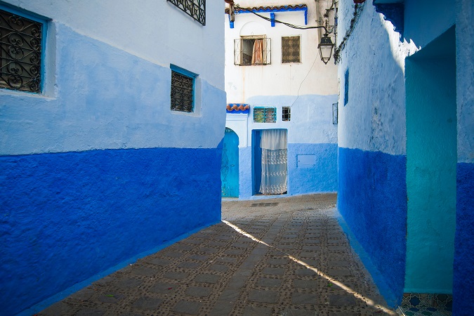 Chefchaouen è famosa per il colore blu delle sue strade e delle vecchie case.