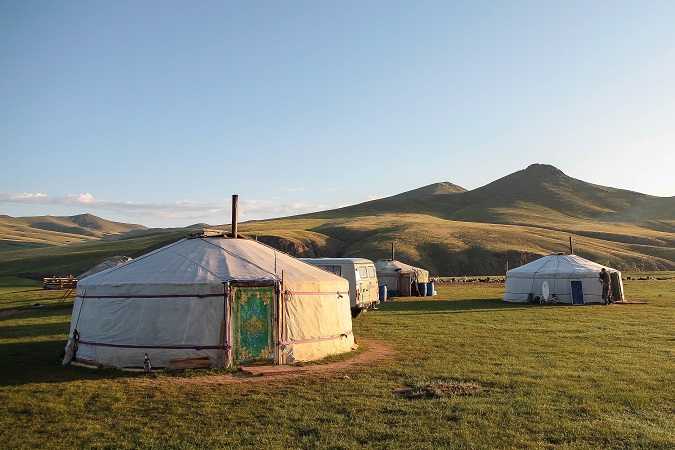La gher è la casa tipica della Mongolia.