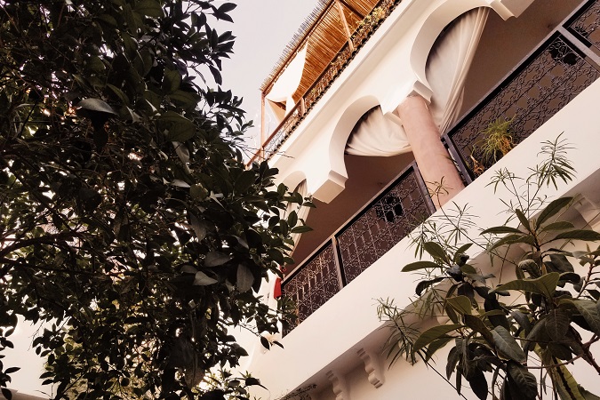 Vista di un riad, la tipica abitazione marocchina.