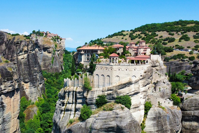 Vista aerea di Meteora, in Grecia.