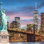 Veduta di New York e la Statua della Libertà