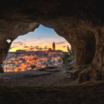 Scorcio di Matera al tramonto