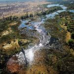 Veduta aerea del delta dell'Okavango