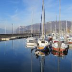 Aix-les-Bains, vista dal lago del Bourget