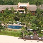 Il complesso dell'Anantara Bazaruto Island Resort dall'alto