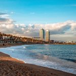 Veduta della spiaggia di Barcellona
