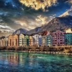 Veduta del fiume Inn a Innsbruck