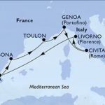 L'itinerario di MSC Magnifica