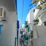 Gli stretti vicoli di Mykonos