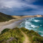 Incontro tra spiaggia e oceano