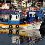 Colorate barche da pesca a Sesimbra