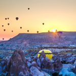 Panorama Cappadocia con mongolfiere