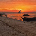 Tramonto sulla spiaggia