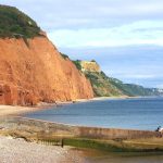La costa giurassica nei pressi di Sidmouth, Devon